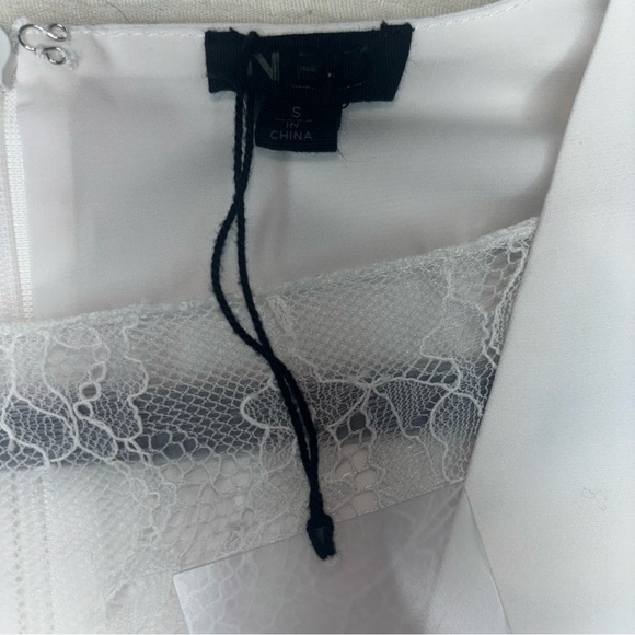 NBD x Revolve White Lace Sheath Dress Size Small NWT Plunge Bridal, Bachelorette - Picture 10 of 15